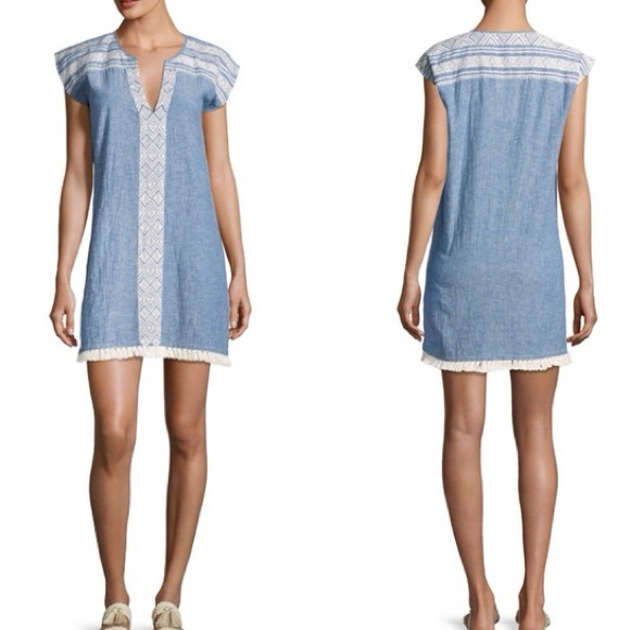 Soft Joie Dresses & Skirts - Soft Joie Natali Shift Dress in Chambray/Porcelain Sz S